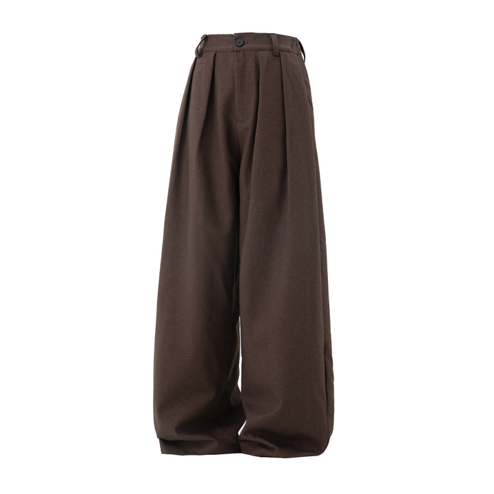Damen Weite Hochtaillierte Palazzohose mit Bundfalten und Ballonbein Drune