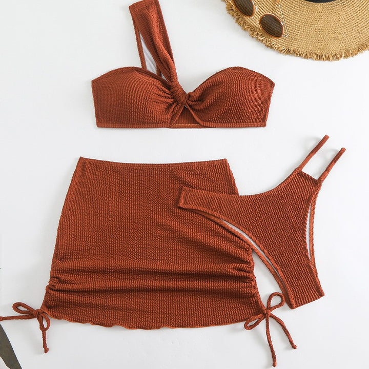 Damen Bikinis mit Raffungen und Trägershorts Drune