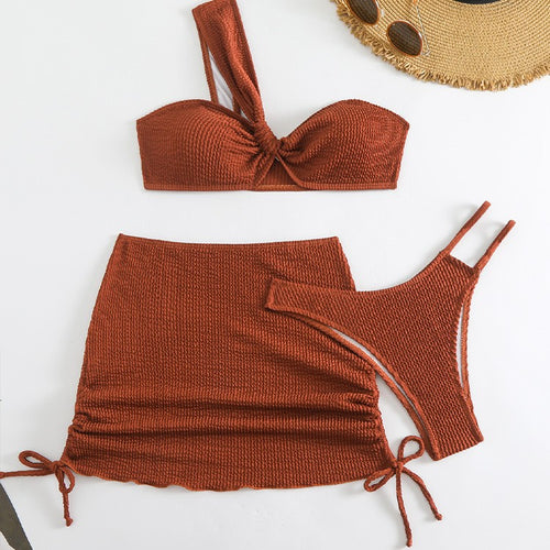 Damen Bikinis mit Raffungen und Trägershorts Drune