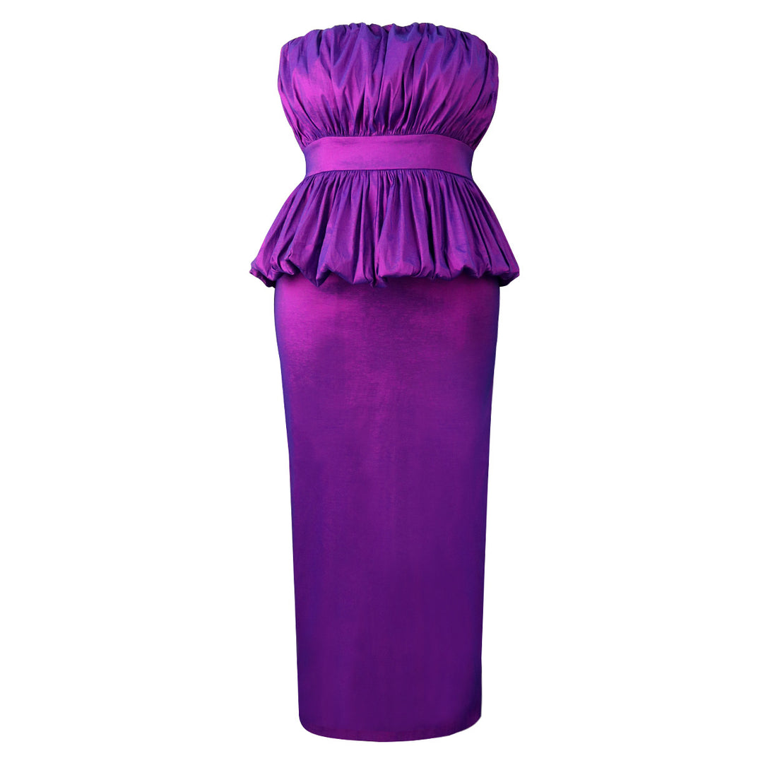 Damen Elegantes Cocktailkleid mit voluminösem Oberteil und figurbetontem Rock Drune