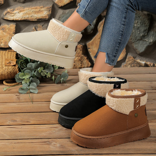 Damen Gefütterte Plateau‑Winterboots mit Teddyfutter und Slip‑On‑Schaft Drune