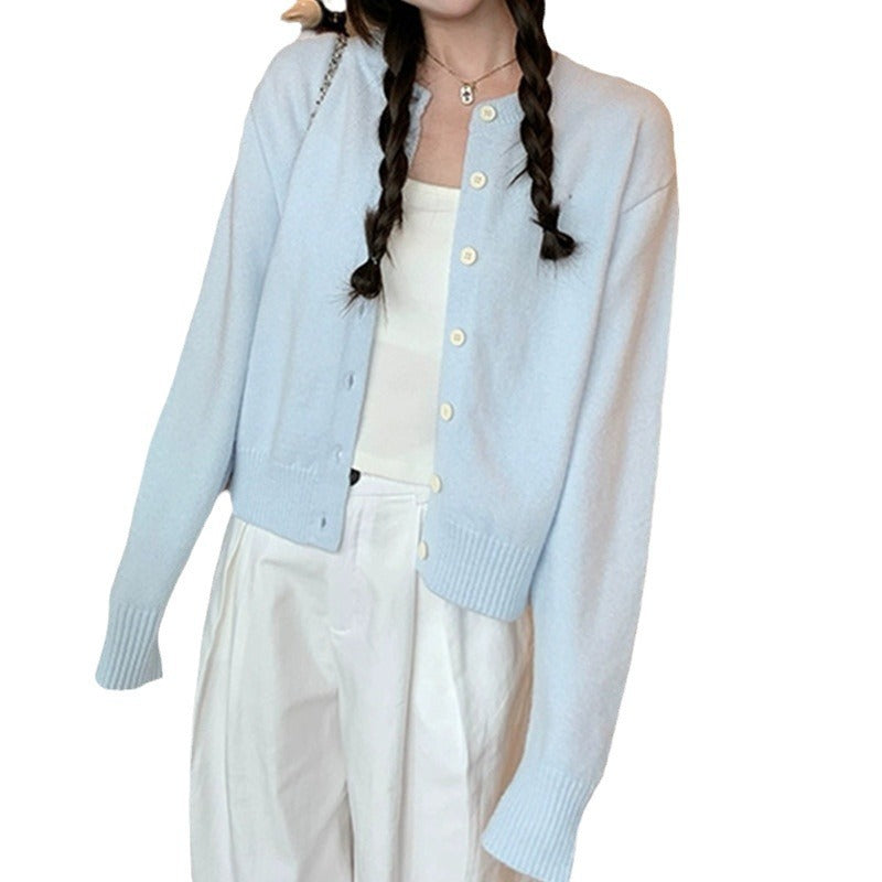 Damen weiche Strickjacke mit feinen Knöpfen und modernem Schnitt Drune