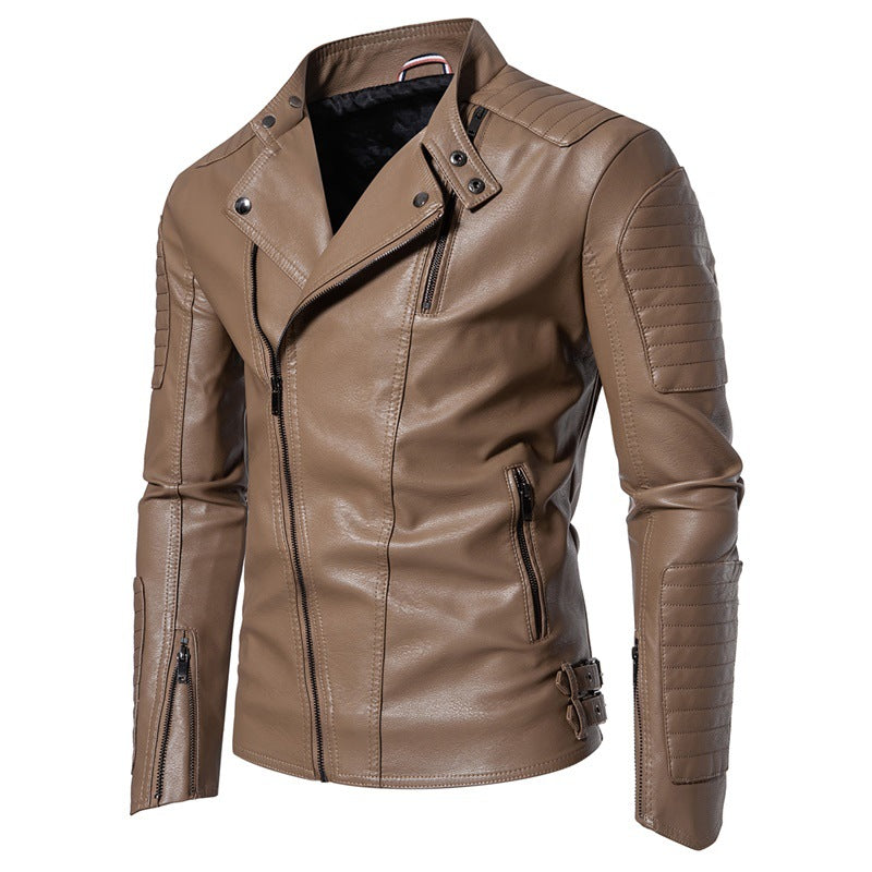 Herren Modische Bikerjacke aus Kunstleder Drune