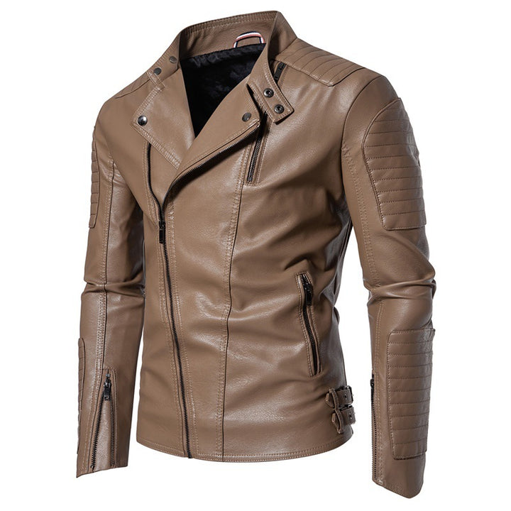 Herren Modische Bikerjacke aus Kunstleder Drune