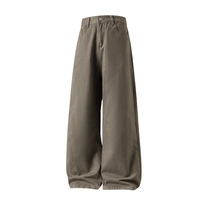 Damen Hochtaillierte extraweite Canvas-Palazzohose mit weitem Bein Drune