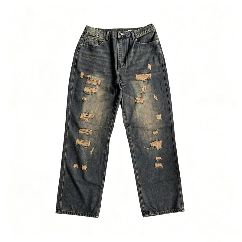 Herren Destroyed Jeans Drune