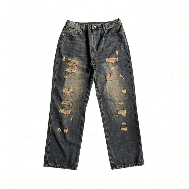 Herren Destroyed Jeans Drune
