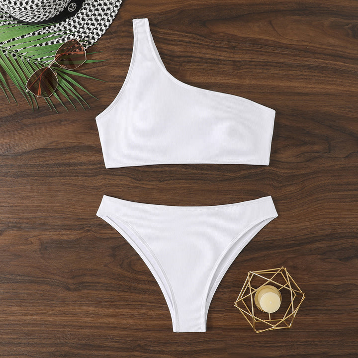Damen Einseitiger Bikini mit asymmetrischem Design Drune