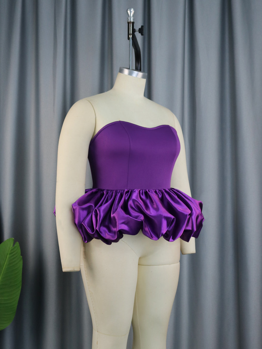 Damen Trendy Bustier mit Rüschenabschluss Drune
