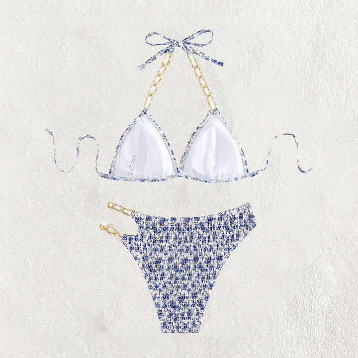 Damen Triangel-Bikini mit eleganten Kettenverzierungen Drune