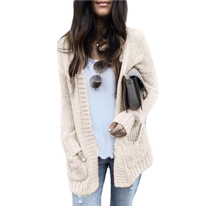 Damen Grobstrick-Cardigan mit praktischen Taschen und offener Front Drune