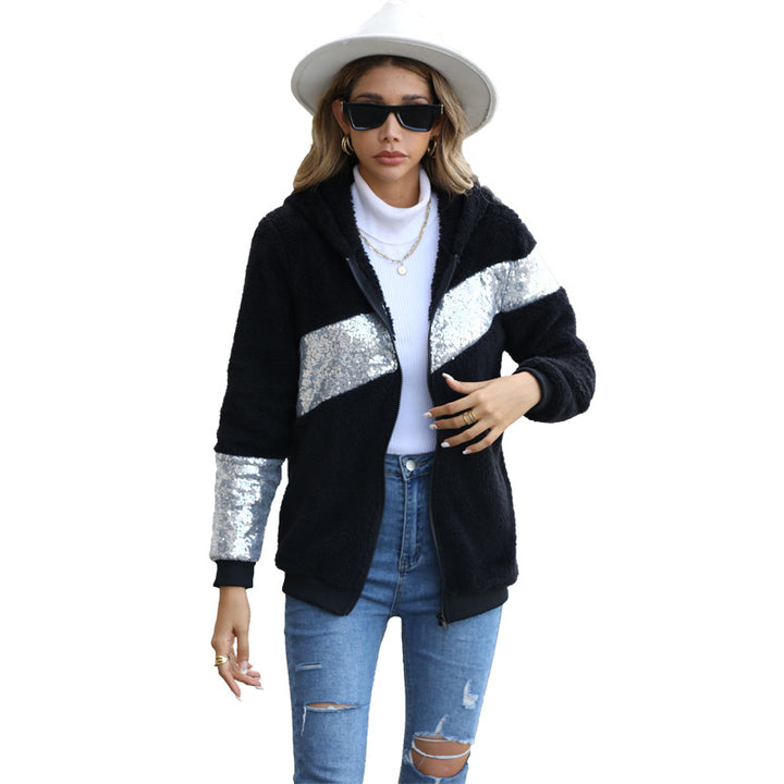 Damen Fleecejacke mit glitzernden Akzenten und praktischem Reißverschluss Drune