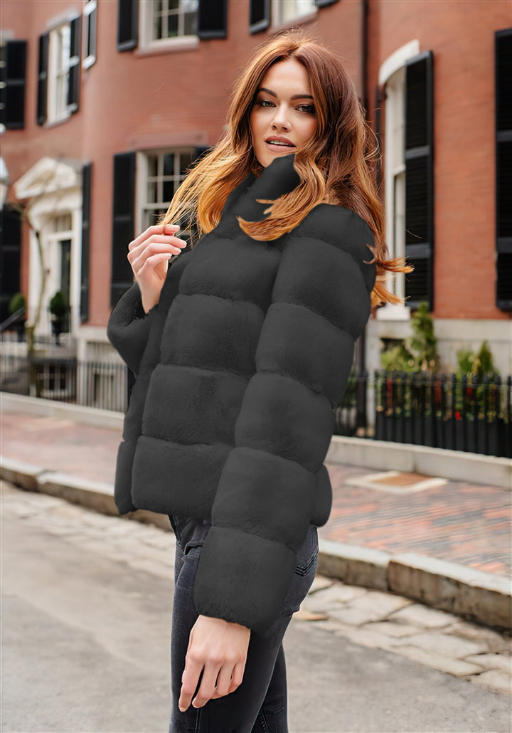 Damen Modische Daunenjacke mit hohem Kragen Drune