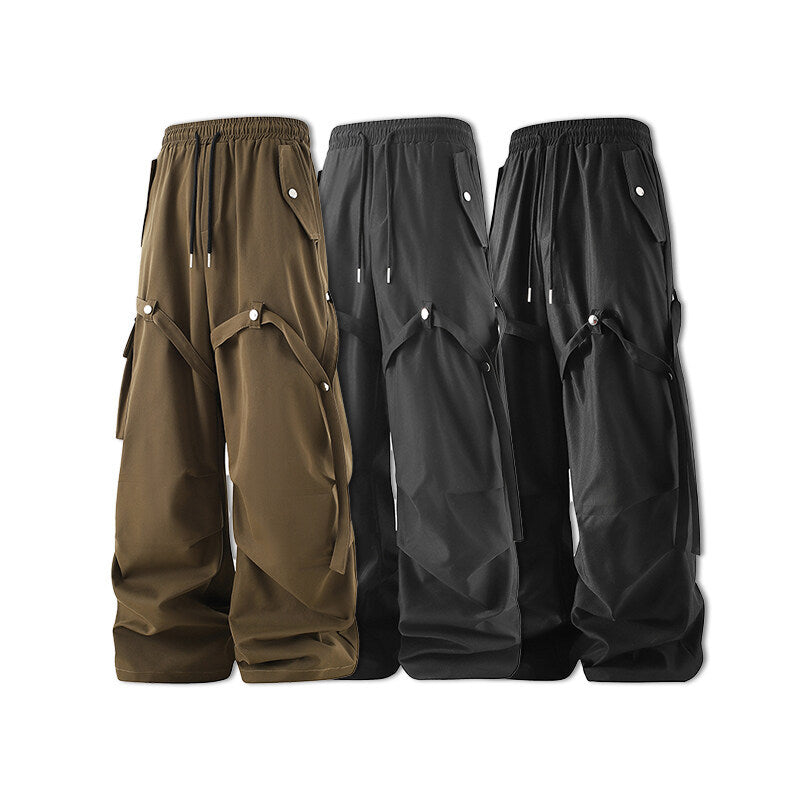 Damen moderne Utility-Hosen mit verstellbarem Bund und praktischen Taschen Drune