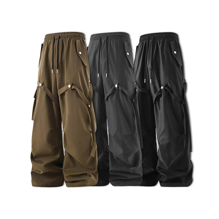 Damen moderne Utility-Hosen mit verstellbarem Bund und praktischen Taschen Drune