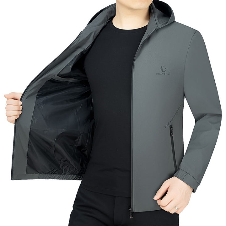 Herren Kapuzen-Softshelljacke mit wind- und wasserabweisender Membran und Reißverschlusstaschen Drune