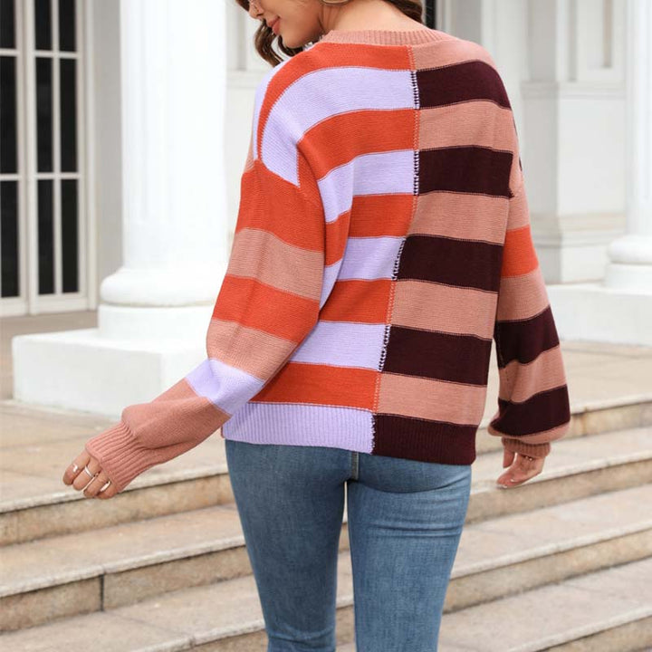 Drune | Farbiger Gestreifter Strickpullover Mit Stil