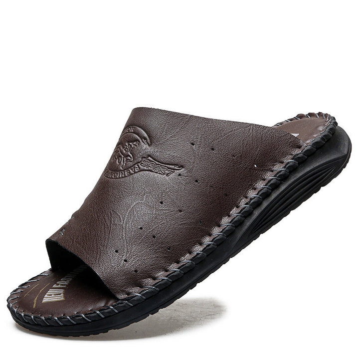 Herren Komfortable und atmungsaktive Ledersandalen Drune