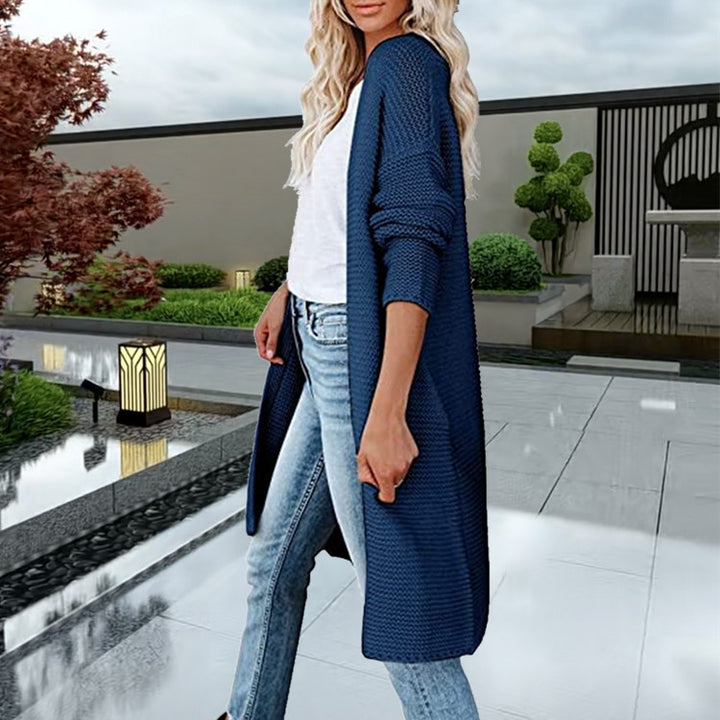 Damen Langer Strickcardigan mit offenen Fronten und lässigem Schnitt Drune