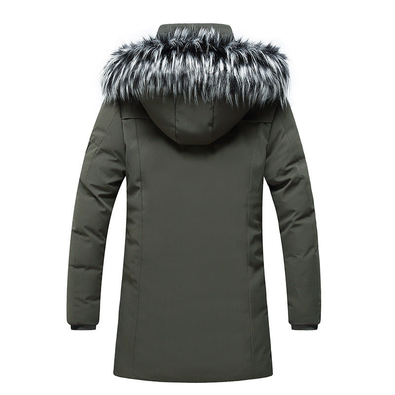 Herren Parka mit Kunstfellkapuze und thermischer Isolierung sowie Multifunktions-Taschen Drune