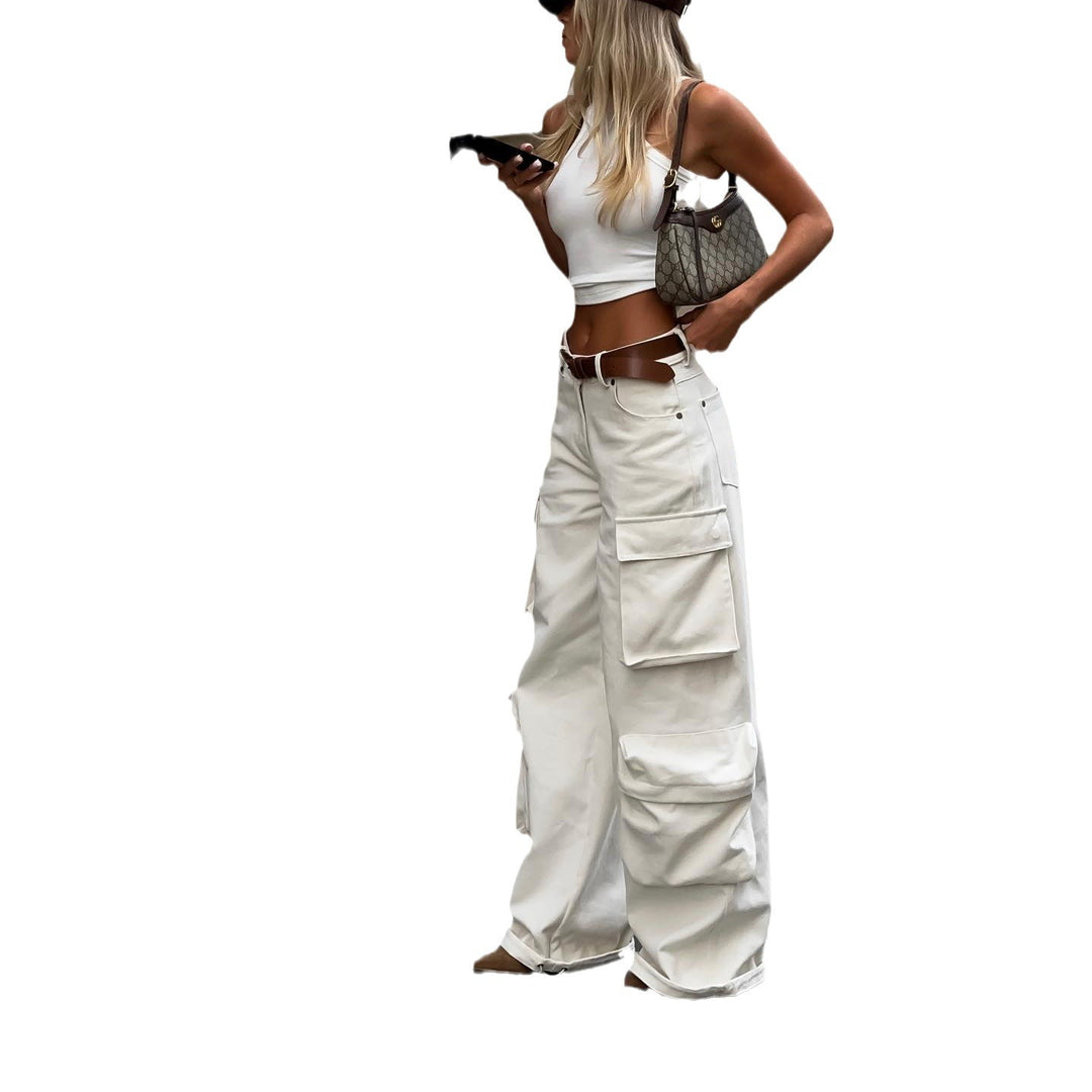 Damen Cargo-Hose mit hoher Taille und praktischen Taschen Drune