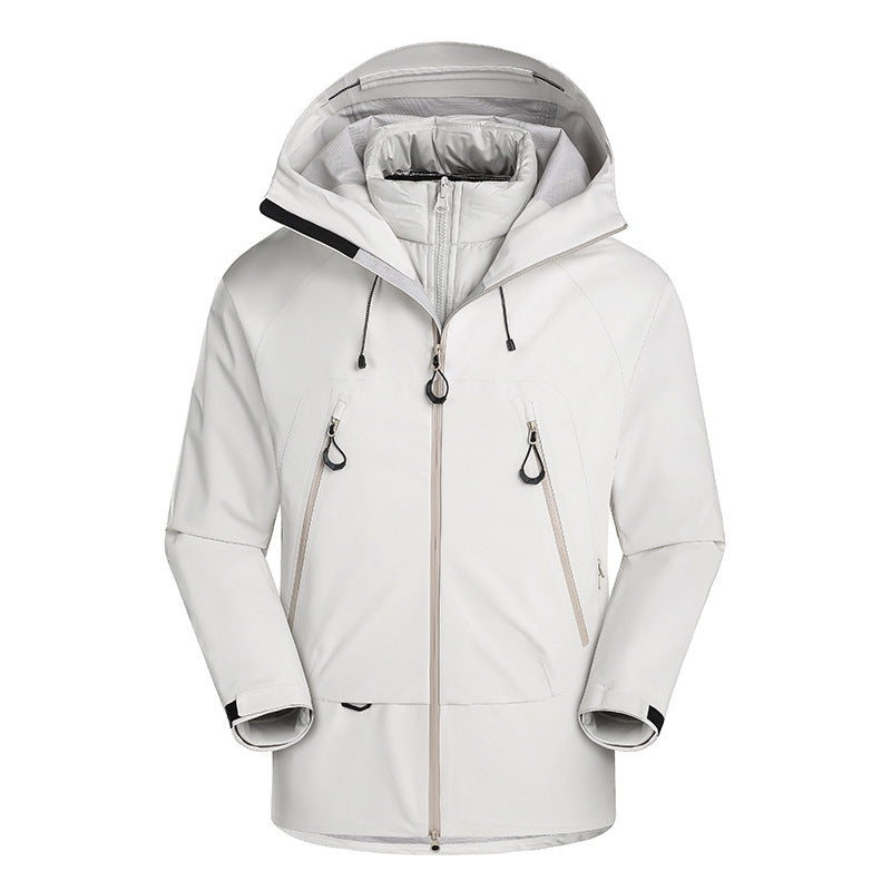 Herren wasserdichte Softshell-Jacke mit herausnehmbarer Stepp-Innenjacke Drune