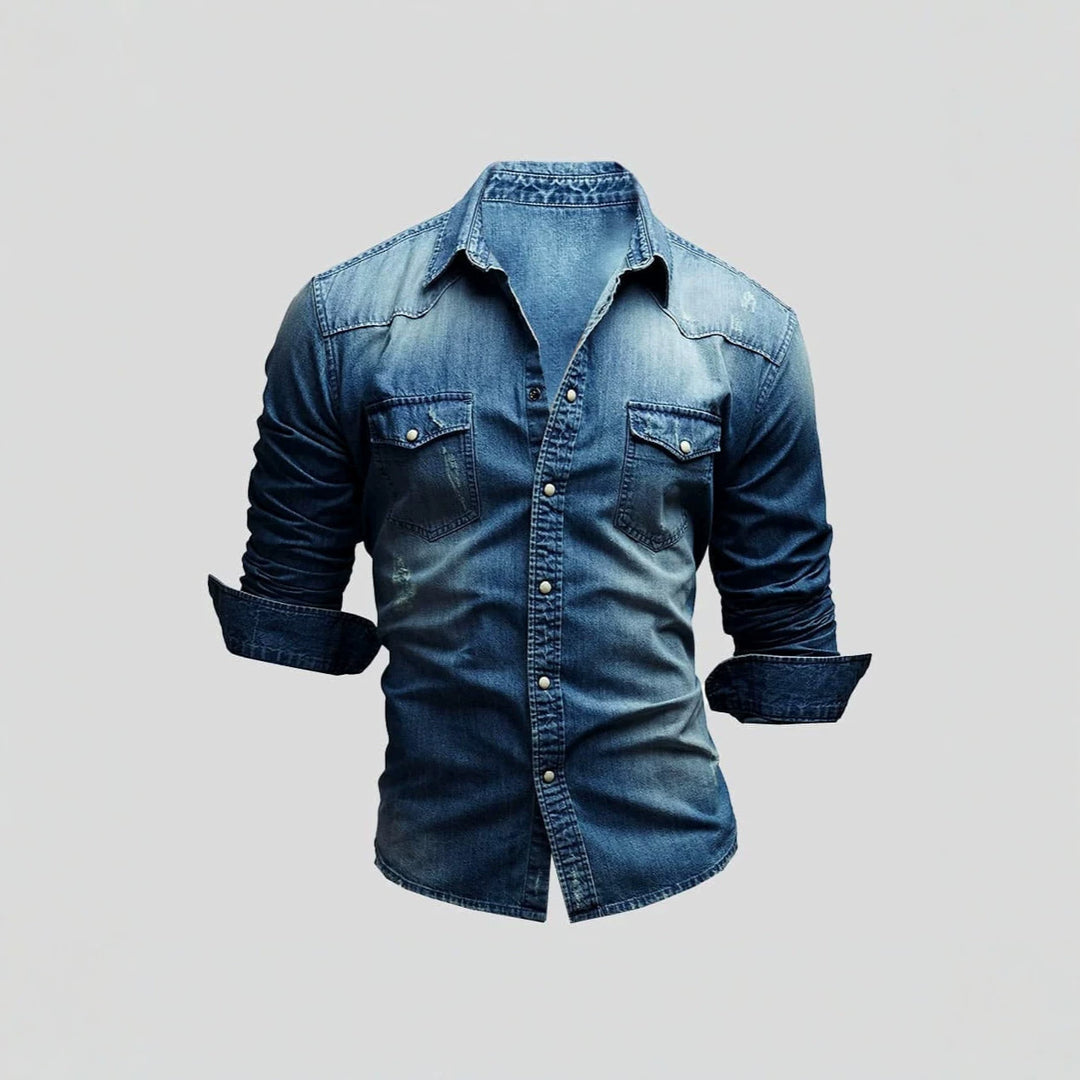 Herren Klassisches Denim Hemd