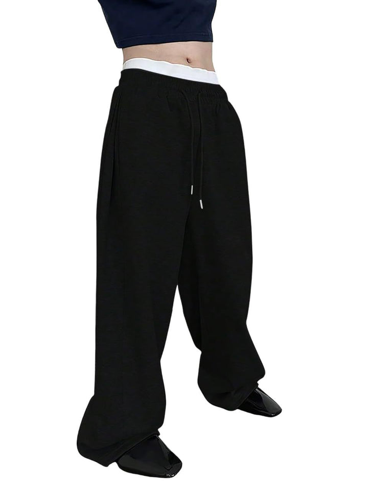 Unisex weite Sweatpants mit elastischem Bund, breitem Bein, Kordelzug und verdeckten Seitentaschen Drune
