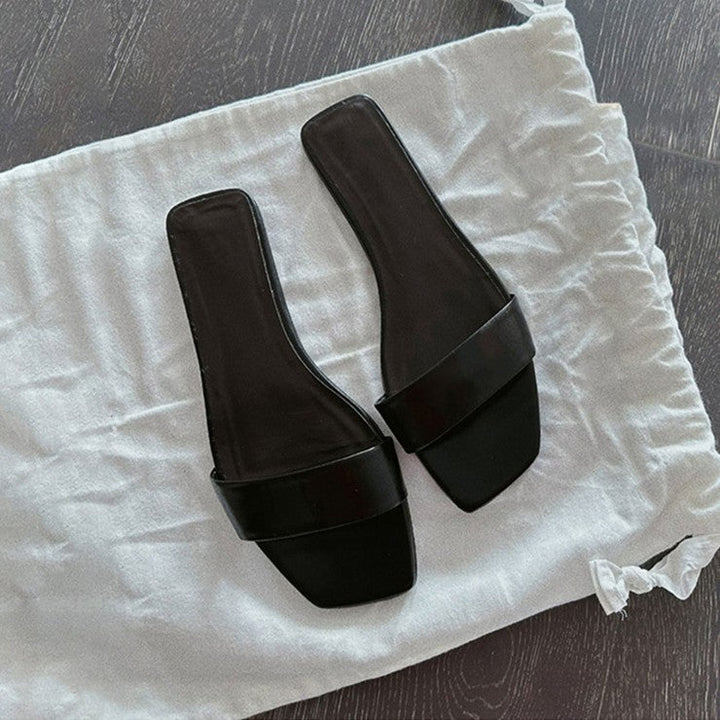 Damen elegante Badesandalen mit breitem Riemendesign und weicher Sohle Drune