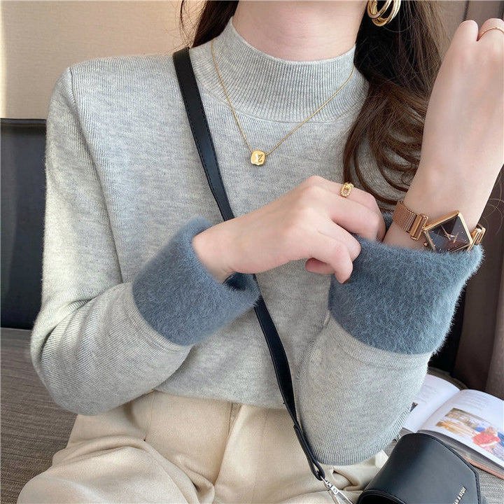 Damen Kurzarm Pullover mit schickem Rollkragen und lässigem Schnitt Drune