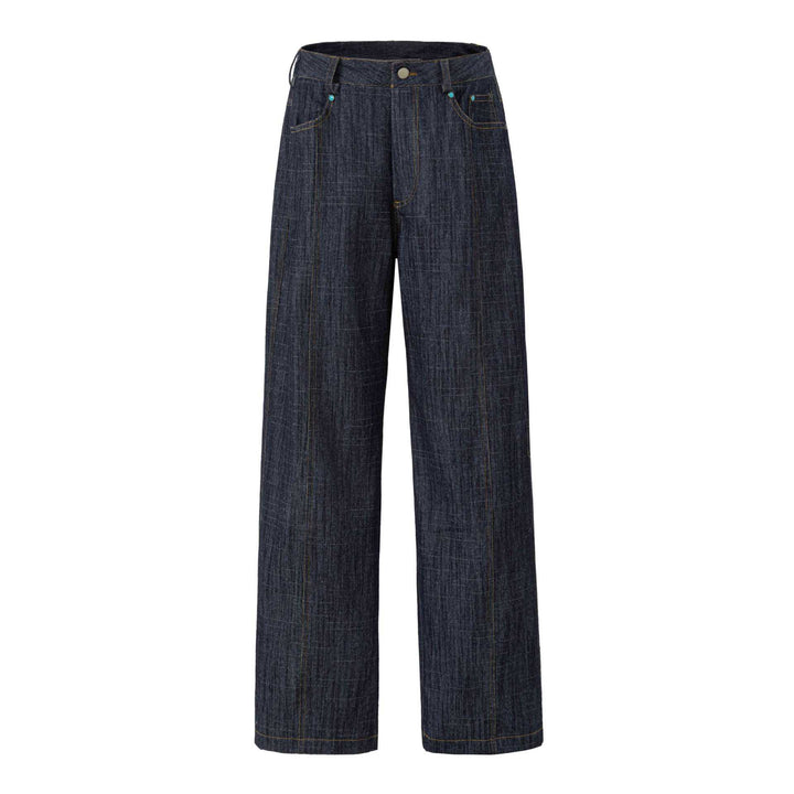 Damen Weite hochtaillierte Jeanshose mit markanter Mittelnaht Drune