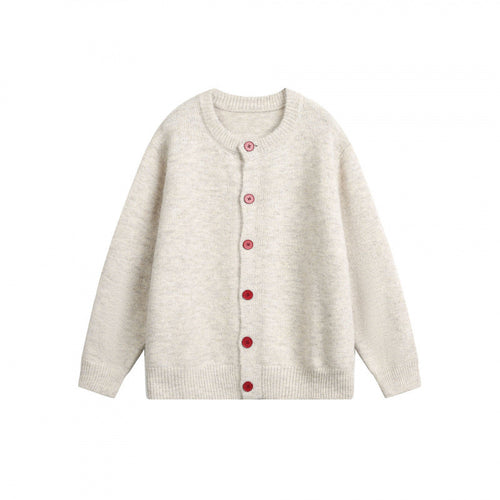 Damen Geknöpfte Strickjacke im Oversize‑Cut mit Rundhals, Rippbündchen und kontrastknöpfen Drune