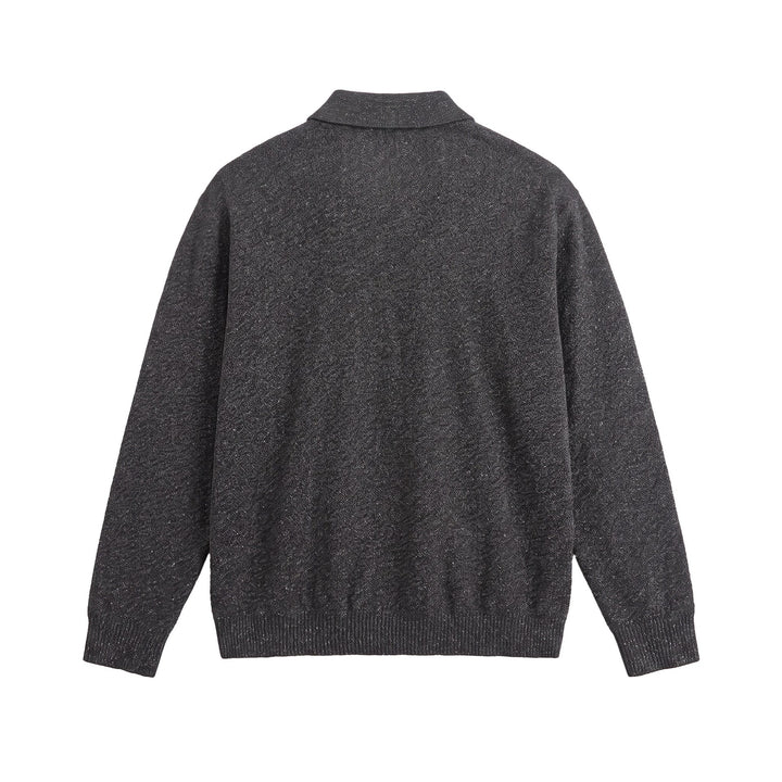 Herren Strick-Poloshirt mit strukturiertem Garn und relaxed Fit Drune