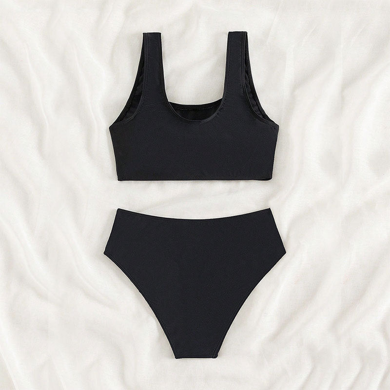 Damen Sport-Bikini mit hohem Bund und breiten Trägern Drune