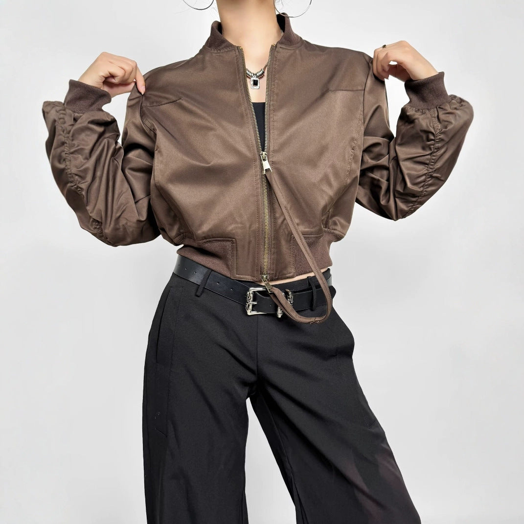 Damen modische Kurzjacke mit elastischem Bündchen Drune