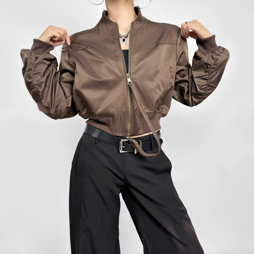 Damen modische Kurzjacke mit elastischem Bündchen Drune