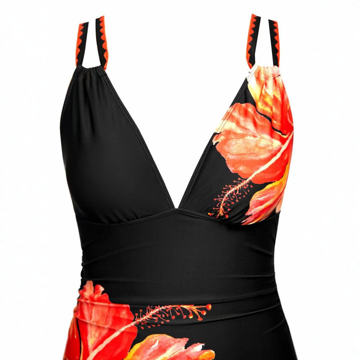 Damen Eleganter Einteiler mit floralen Akzenten Drune