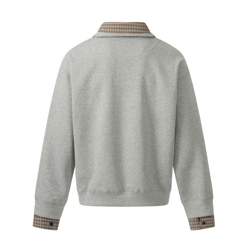 Herren Sweatshirt mit integriertem Hemdkragen und Layering‑Optik Drune