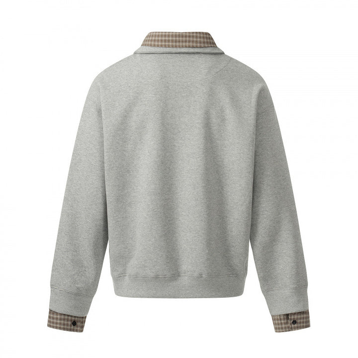 Herren Sweatshirt mit integriertem Hemdkragen und Layering‑Optik Drune