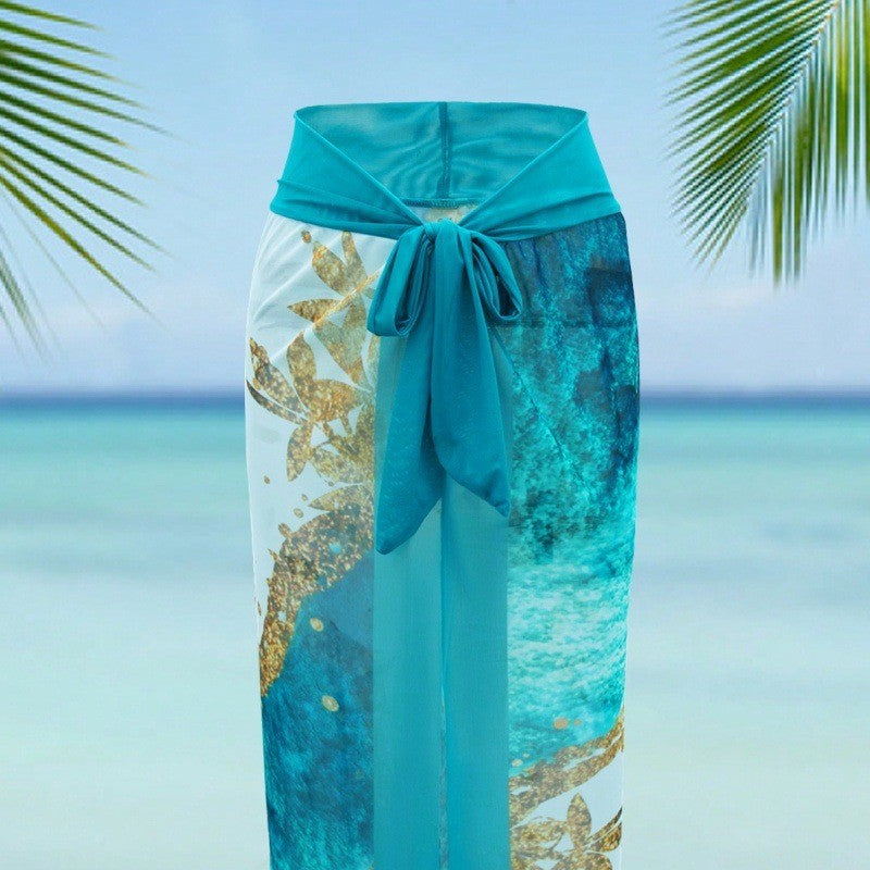 Damen Eleganter Einteiler Badeanzug mit passendem Strandrock Drune