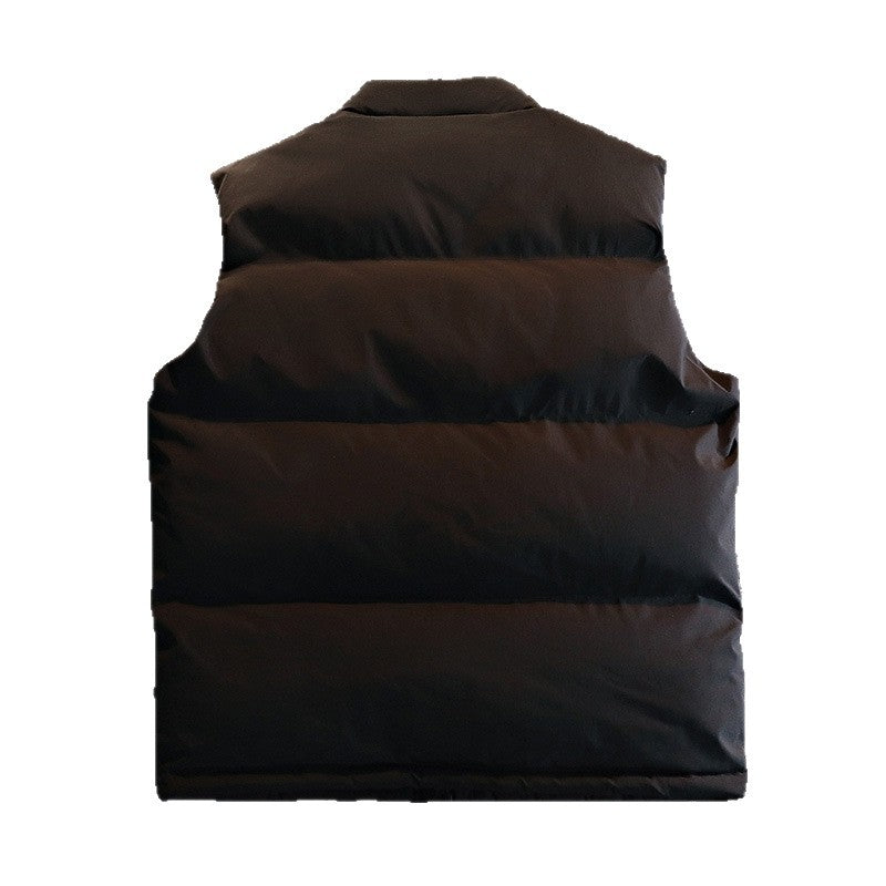Herren Wattierte Outdoor-Steppweste mit hohem Stehkragen, winddichtem Obermaterial & verstellbarem Saum Drune