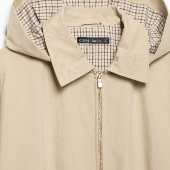 Damen Leichte Kapuzenjacke im Boxy‑Schnitt mit Kordelzug und Karofutter Drune