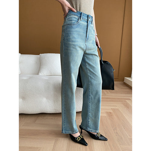 Damen Hochgeschnittene Jeans mit weitem Bein Drune