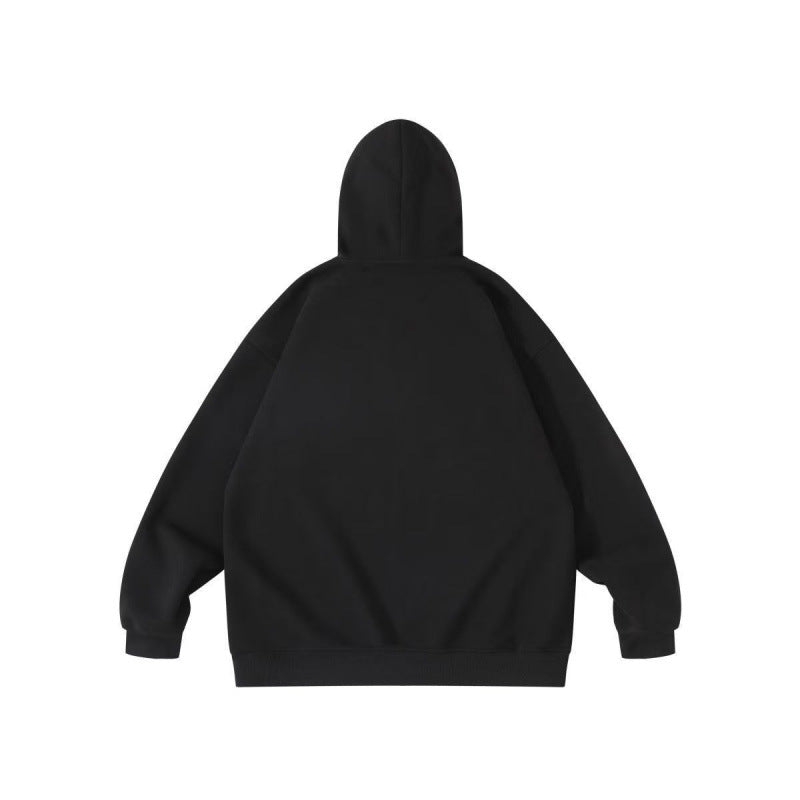 Unisex Oversize-Kapuzenpullover mit Statement-Print und Kängurutasche Drune
