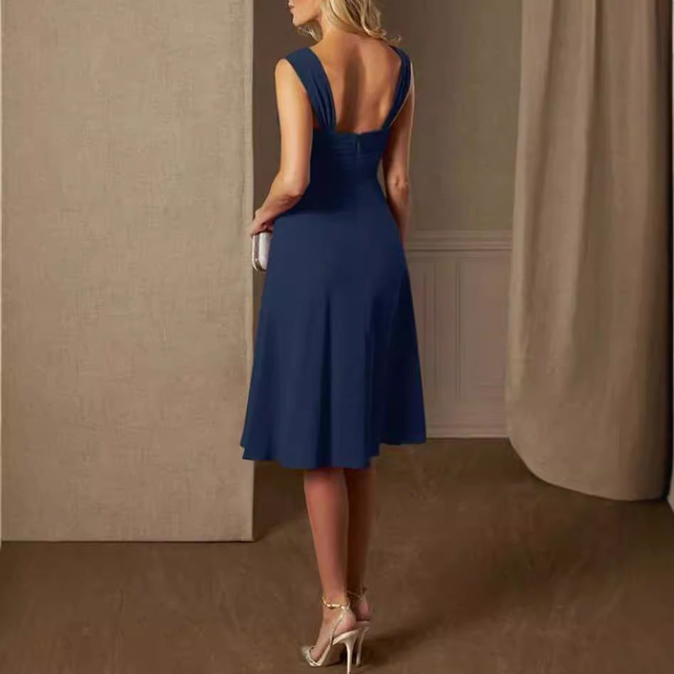 Damen nan Chiffon-Abendkleid mit Bolero und asymmetrischem Lagenrock Drune