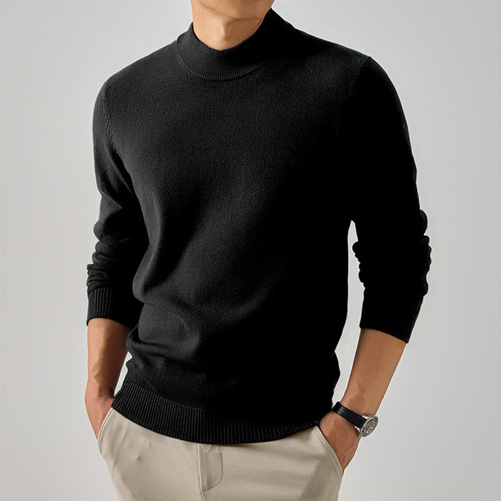 Herren Kurzer Rollkragen-Feinstrickpullover mit schmaler Silhouette Drune