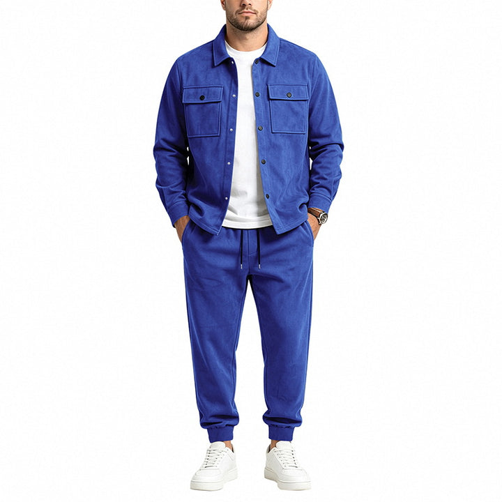 Herren Overshirt- und Jogginghose-Set aus weichem Baumwollmix Drune