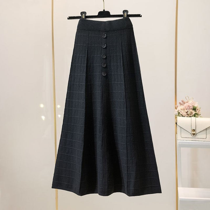 Damen Eleganter Maxirock mit Knopfdetails und strukturiertem Design Drune