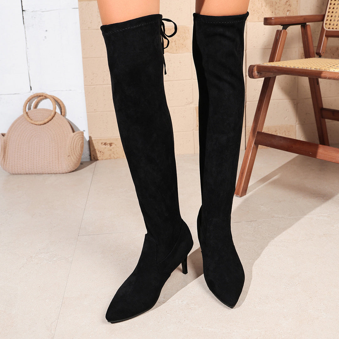 Damen Überkneestiefel aus Wildleder Drune