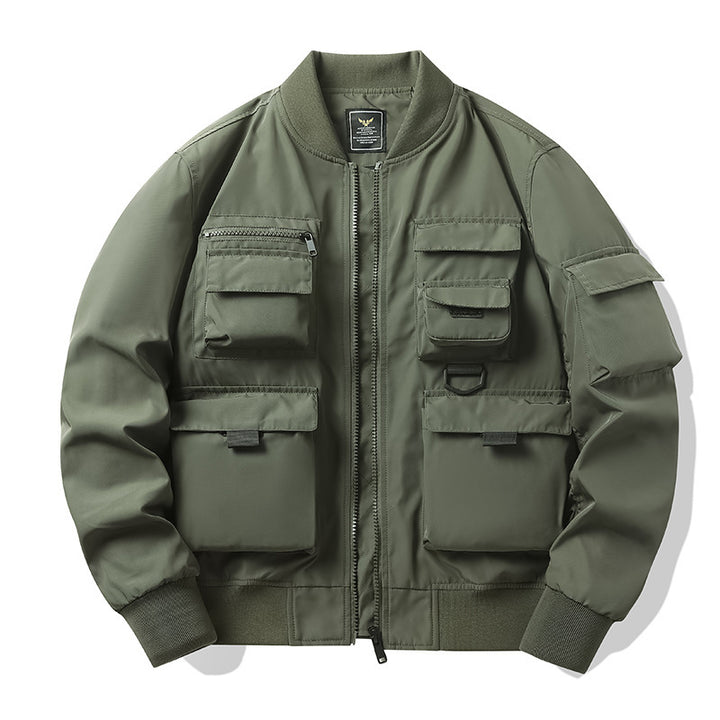 Herren Multitaschen-Tactical-Bomber mit modularen Außenfächern und D-Ring-Details Drune